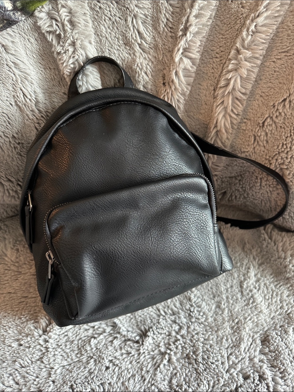 Universal Thread Black Faux Leather Mini Backpack